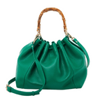 Donatella - Shopping bag manico bamboo Verde