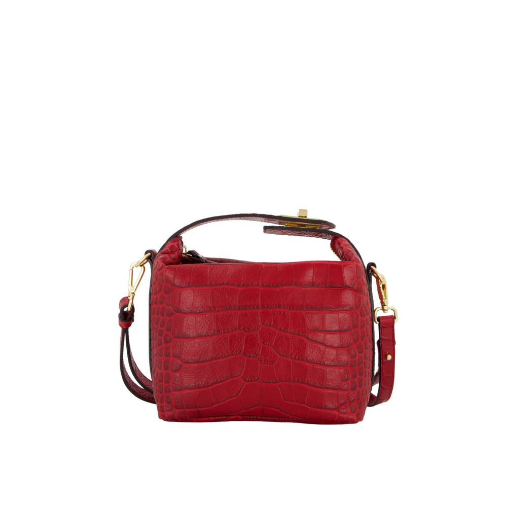 Fosca - Mini bag in cocco Rosso Scuro