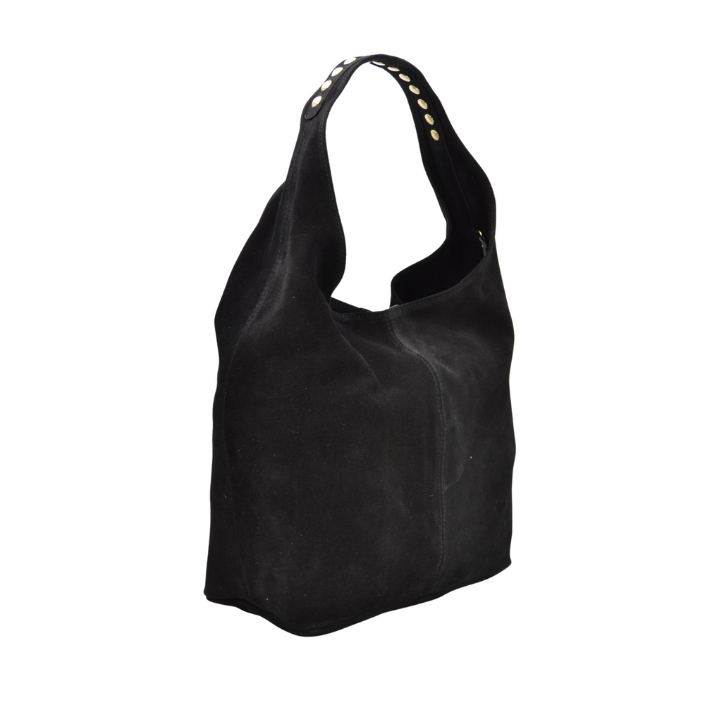 Ines - Borchie Camoscio Nero