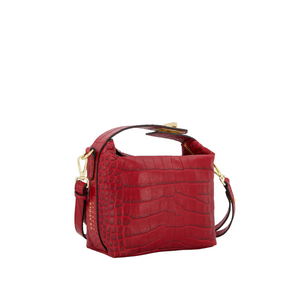 Fosca - Mini bag in cocco Rosso Scuro