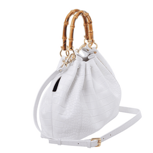 
                
                    Carica l&amp;#39;immagine nel visualizzatore della Galleria, Donatella - Shopping bag in cocco con manici in bamboo Bianco
                
            