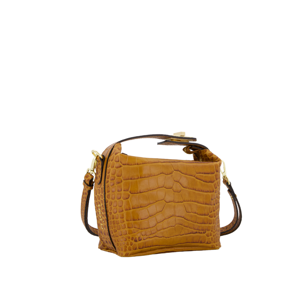 Fosca - Mini bag in cocco Marrone