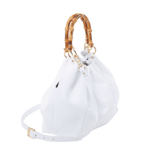 
                
                    Load image into Gallery viewer, Donatella - Shopping bag manico bamboo Bianco
                
            