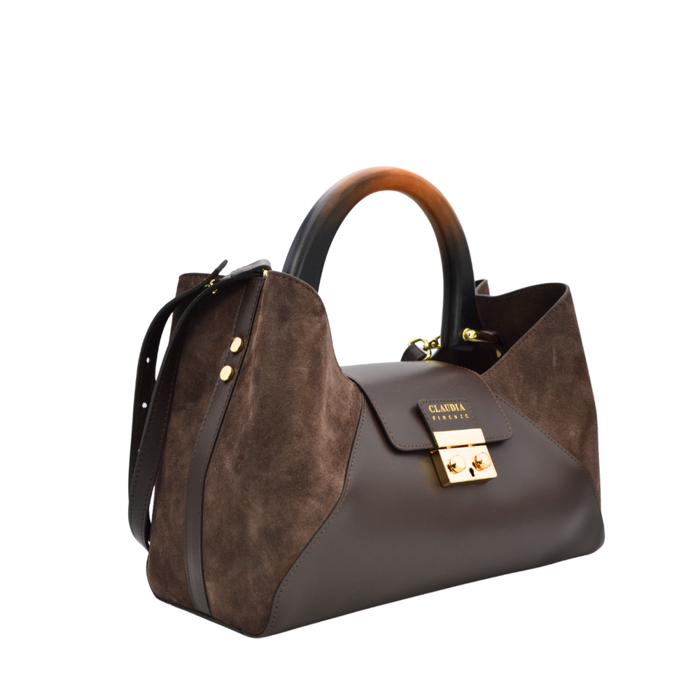 美品 CLAUDIA FIRENZE イタリア製 キャメル レザー ハンドバッグ 