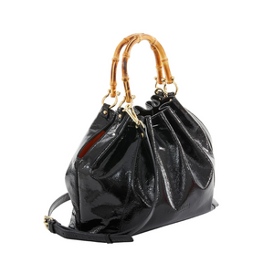 
                
                    Carica l&amp;#39;immagine nel visualizzatore della Galleria, Donatella - Shopping bag in naplak manico bamboo Nera
                
            