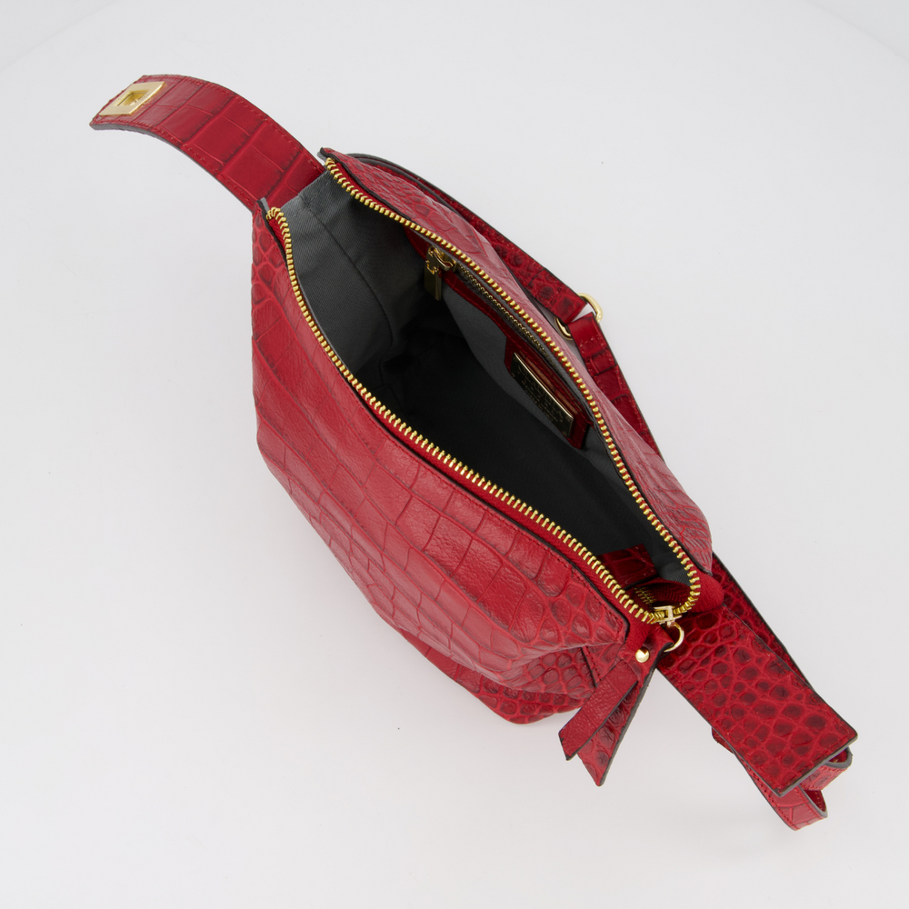 Fosca - Mini bag in cocco Rosso Scuro