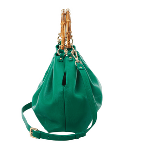 Donatella - Shopping bag manico bamboo Verde