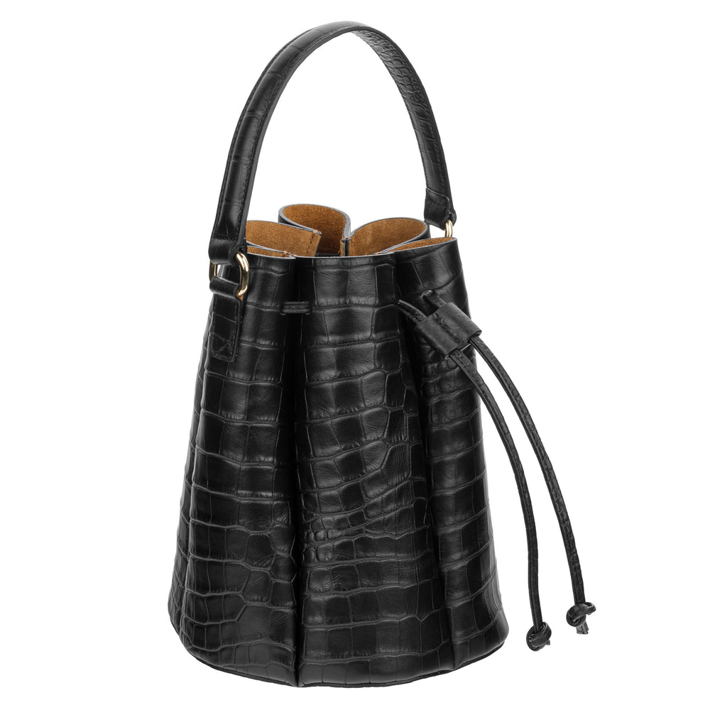 Caterina - Black crossbody bag with handle