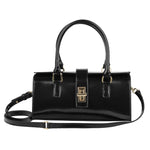 Bianca - Double lock double handle satchel black bag