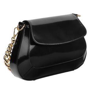 Camilla - Black crossbody bag with chain
