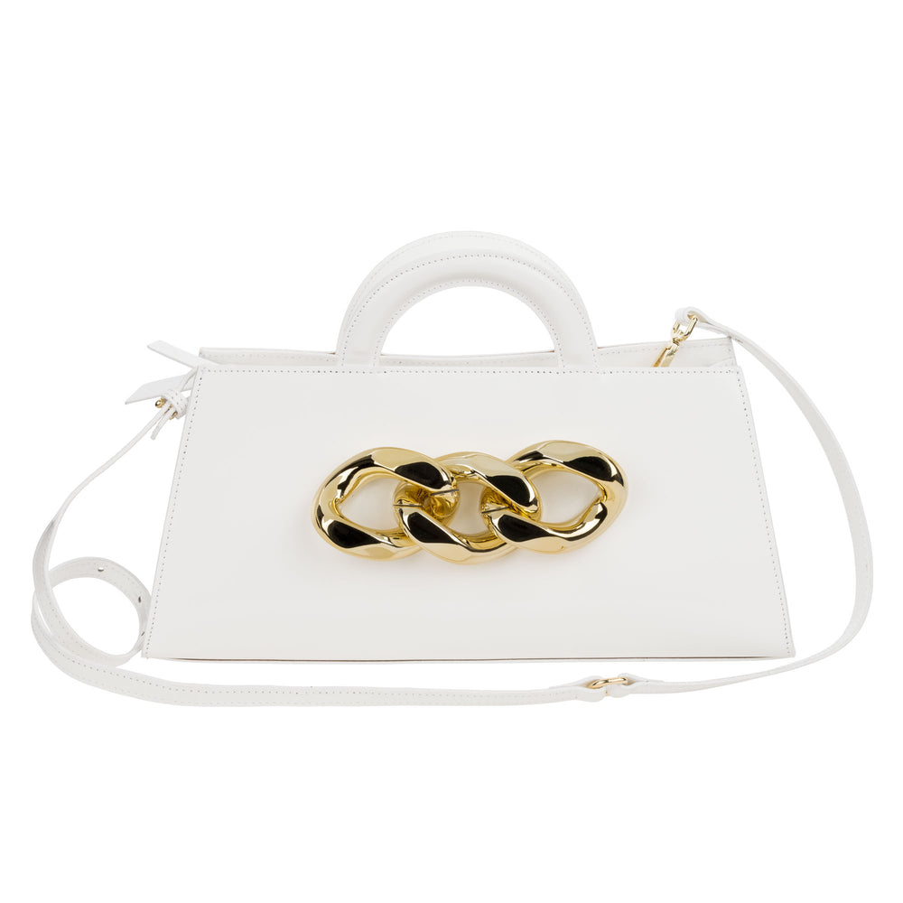 Clotilde - White vintage bag with chain