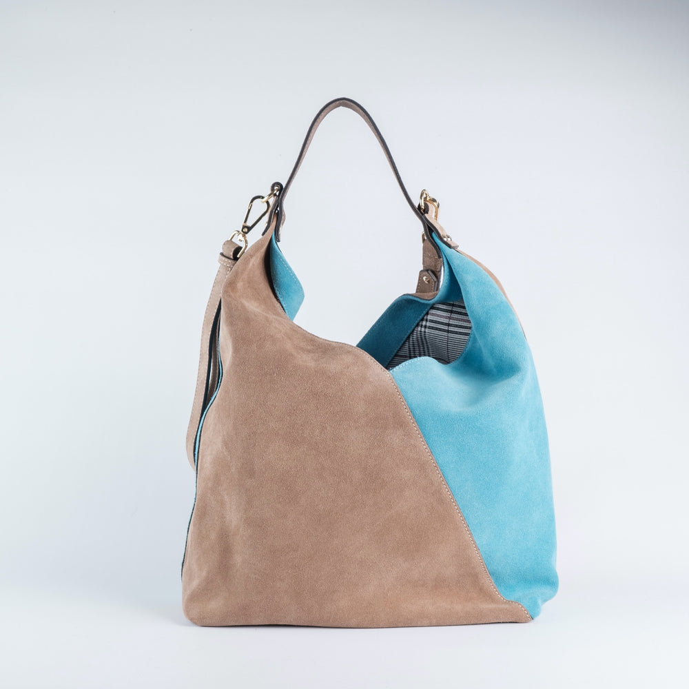
                
                    Load image into Gallery viewer, Aurora - Beige and Blue Hobo Bag
                
            