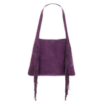 Emma - Purple Fringed Hobo Bag