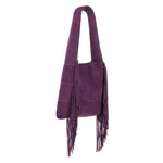 Emma - Purple Fringed Hobo Bag