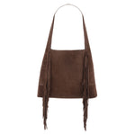 Emma - Brown Fringed Hobo Bag