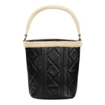 Estella - Black Quilted Bucket Bag