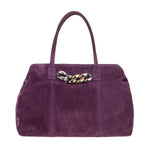 Eva - Purple Carryall Bag with front chain