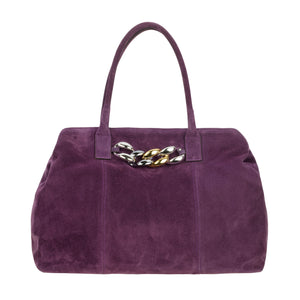 
                
                    Load image into Gallery viewer, Eva - Purple Carryall Bag with front chain
                
            