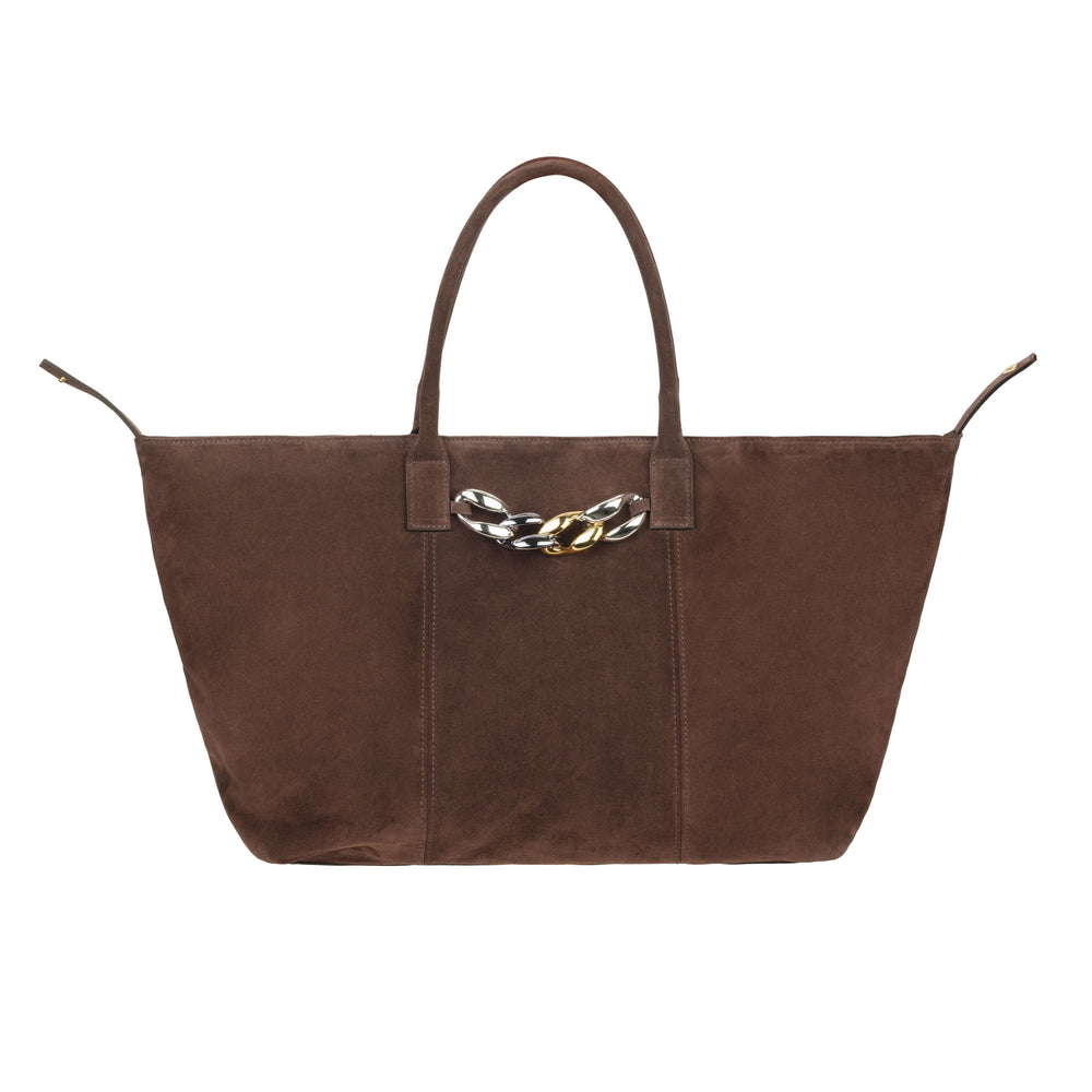 Eva - Shopping Bag con catena oversize Marrone