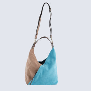
                
                    Load image into Gallery viewer, Aurora - Beige and Blue Hobo Bag
                
            