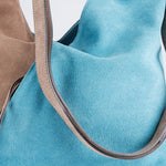 Aurora - Beige and Blue Hobo Bag